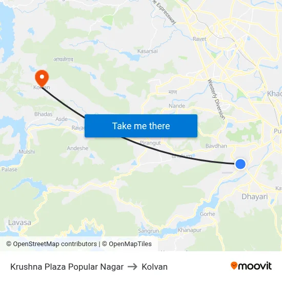 Krushna Plaza Popular Nagar to Kolvan map