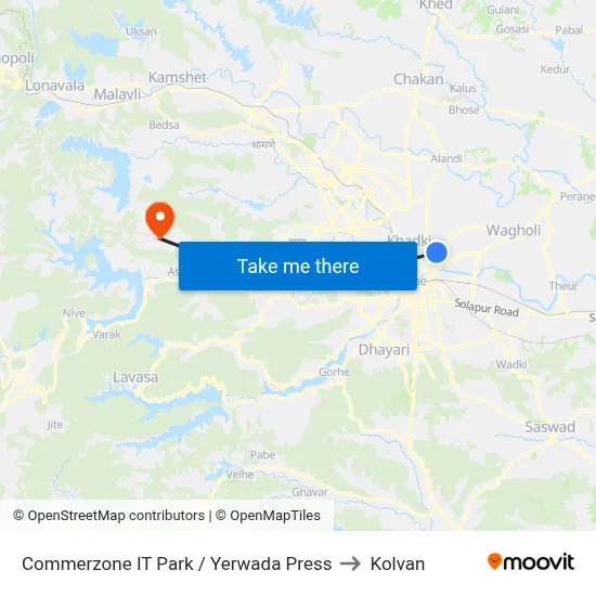 Commerzone IT Park / Yerwada Press to Kolvan map