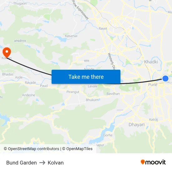 Bund Garden to Kolvan map
