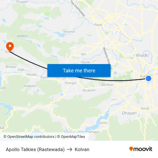 Apollo Talkies (Rastewada) to Kolvan map