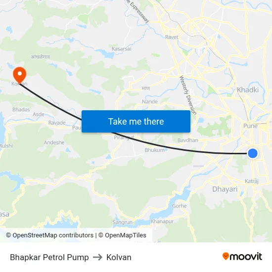 Bhapkar Petrol Pump to Kolvan map