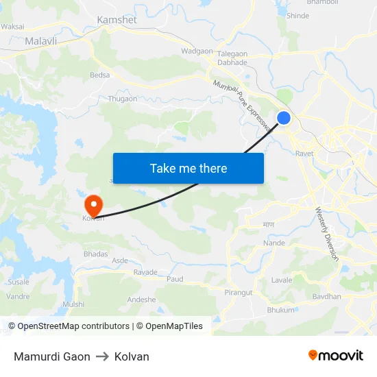 Mamurdi Gaon to Kolvan map