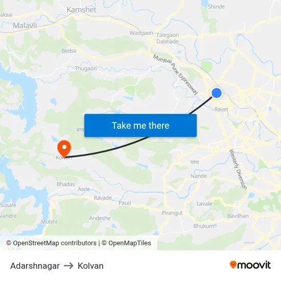 Adarshnagar to Kolvan map