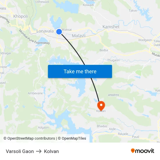 Varsoli Gaon to Kolvan map