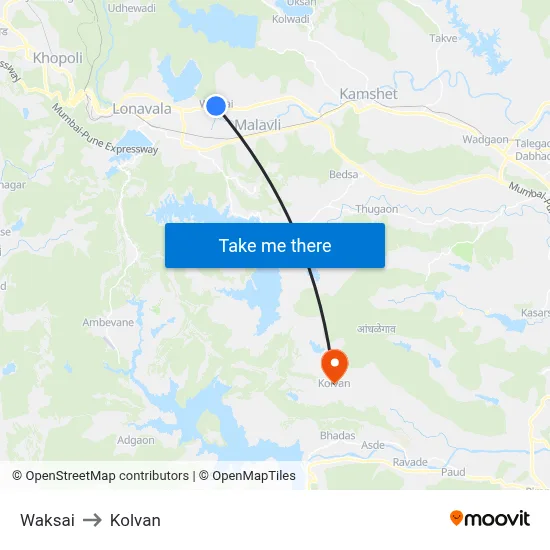 Waksai to Kolvan map