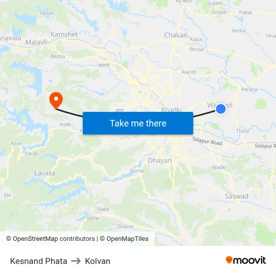 Kesnand Phata to Kolvan map