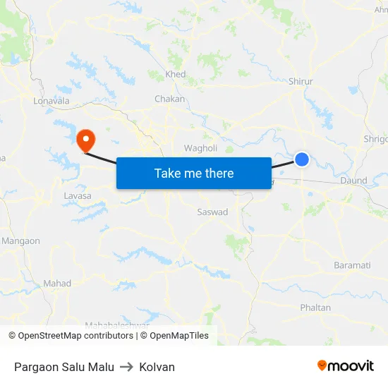 Pargaon Salu Malu to Kolvan map