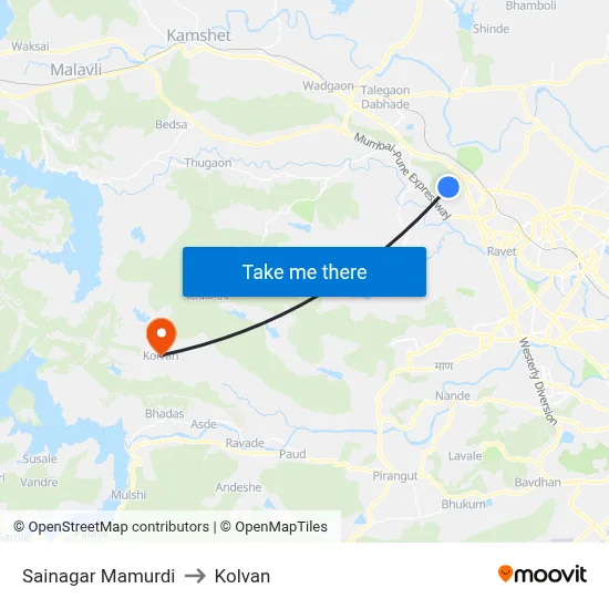 Sainagar Mamurdi to Kolvan map