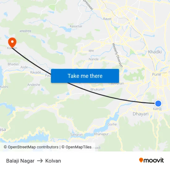 Balaji Nagar to Kolvan map