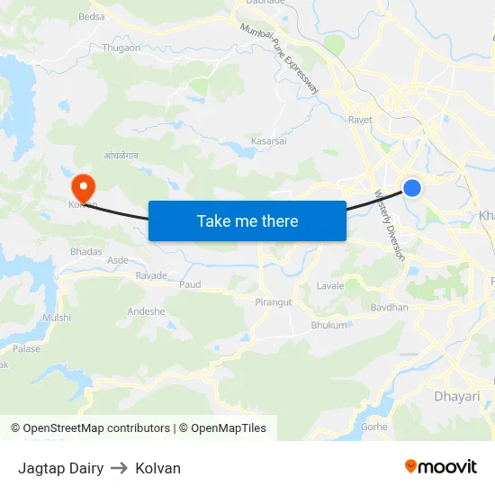 Jagtap Dairy to Kolvan map