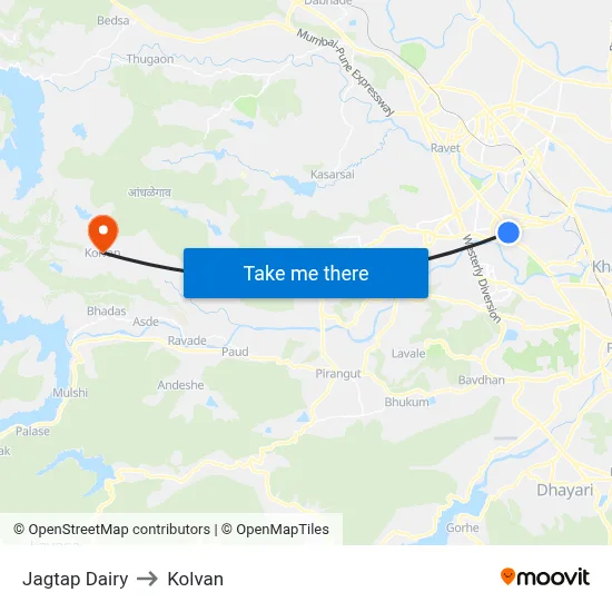 Jagtap Dairy to Kolvan map