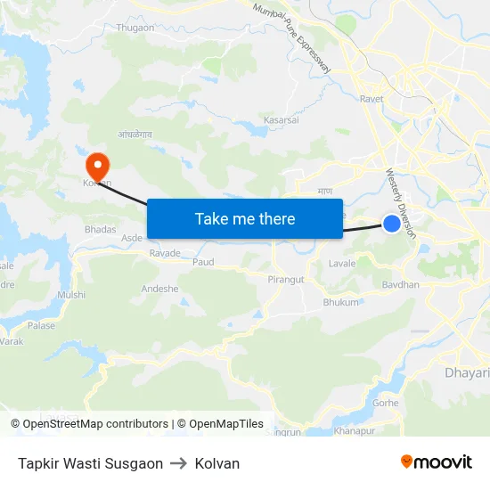 Tapkir Wasti Susgaon to Kolvan map