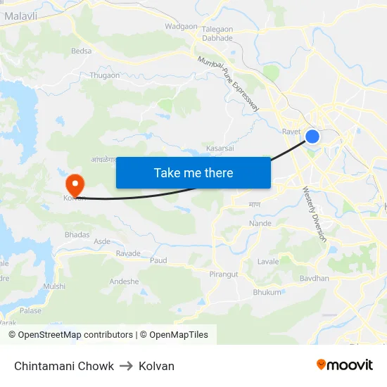 Chintamani Chowk to Kolvan map