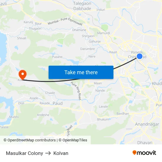 Masulkar Colony to Kolvan map