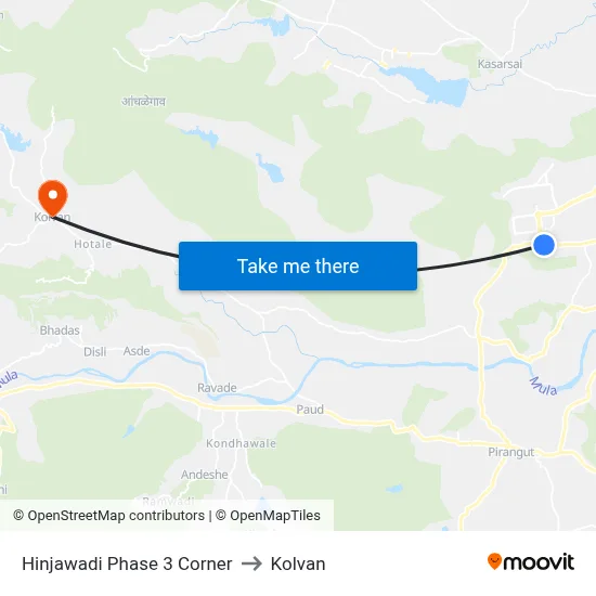 Hinjawadi Phase 3 Corner to Kolvan map