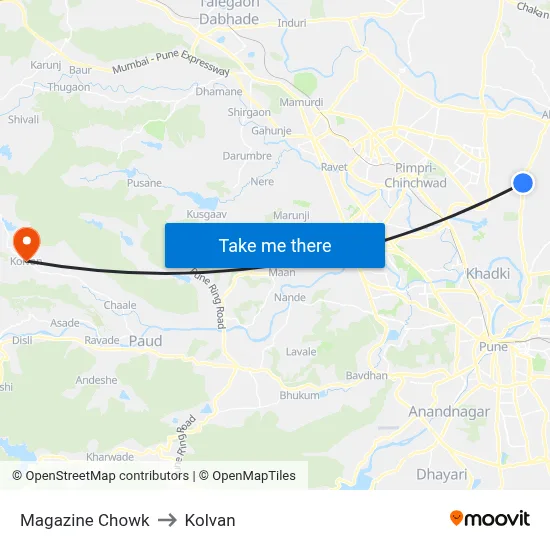 Magazine Chowk to Kolvan map