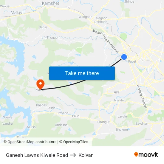 Ganesh Lawns Kiwale Road to Kolvan map