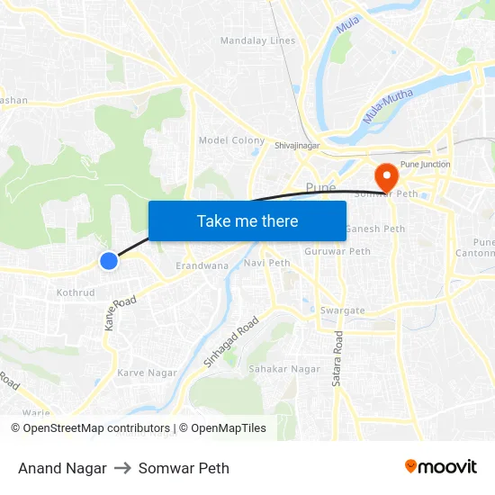 Anand Nagar to Somwar Peth map