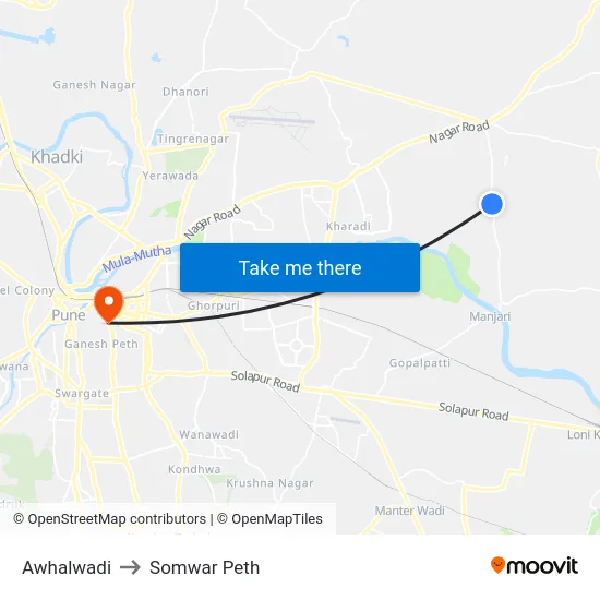 Awhalwadi to Somwar Peth map