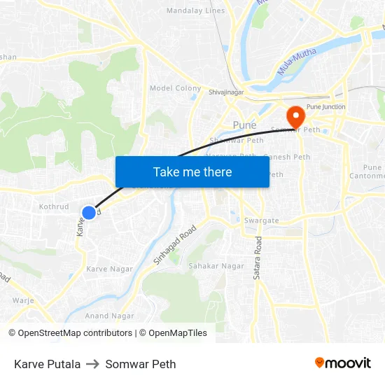 Karve Putala to Somwar Peth map