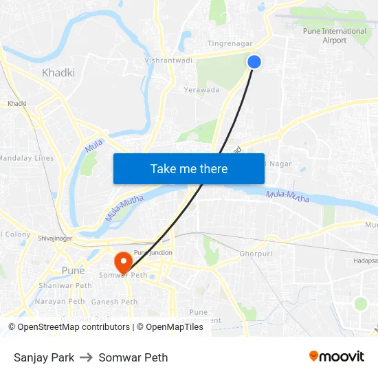Sanjay Park to Somwar Peth map
