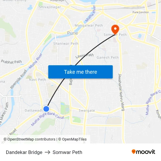Dandekar Bridge to Somwar Peth map