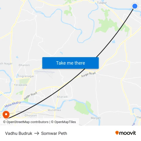 Vadhu Budruk to Somwar Peth map