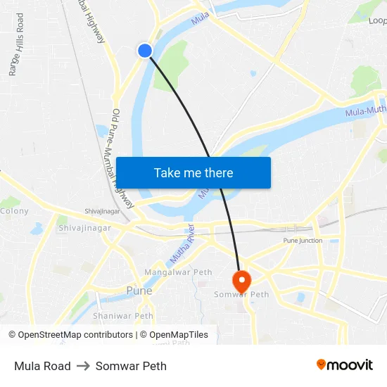 Mula Road to Somwar Peth map