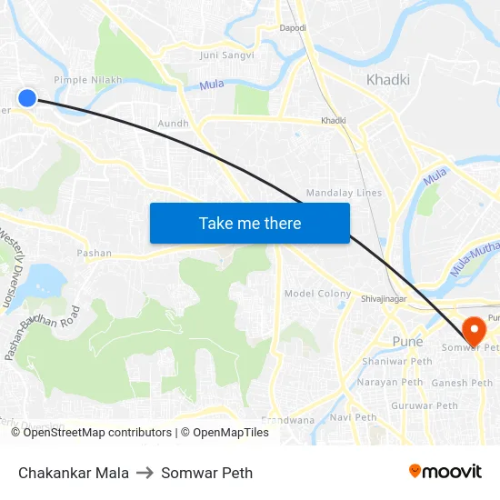 Chakankar Mala to Somwar Peth map