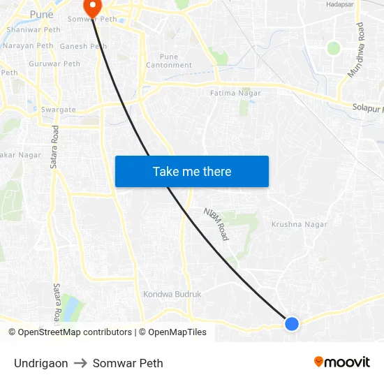 Undrigaon to Somwar Peth map