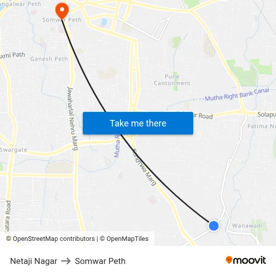 Netaji Nagar to Somwar Peth map