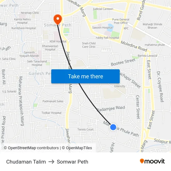 Chudaman Talim to Somwar Peth map