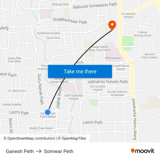 Ganesh Peth to Somwar Peth map