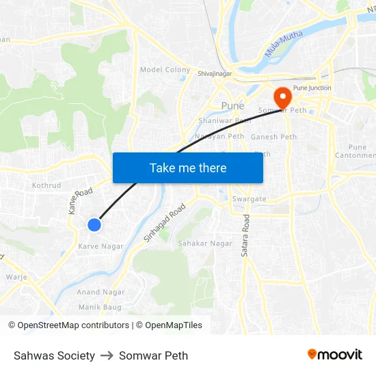 Sahwas Society to Somwar Peth map