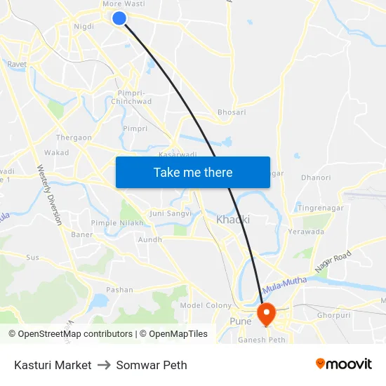 Kasturi Market to Somwar Peth map
