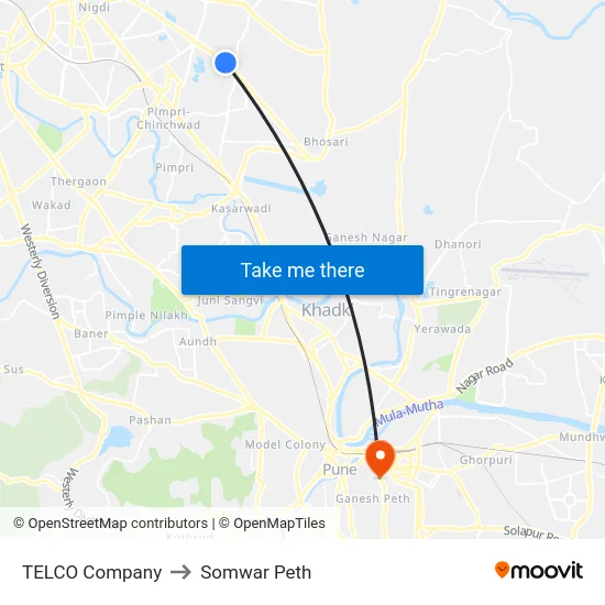 TELCO Company to Somwar Peth map
