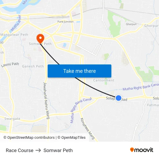 Race Course to Somwar Peth map