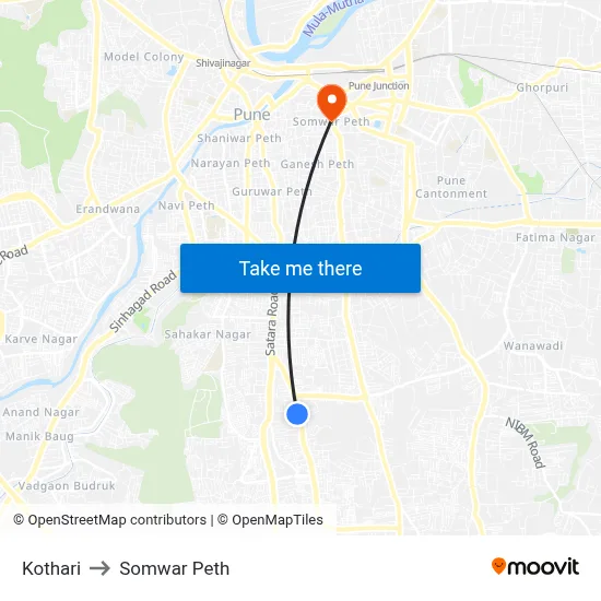 Kothari to Somwar Peth map