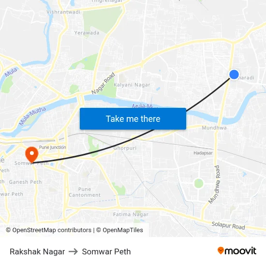 Rakshak Nagar to Somwar Peth map