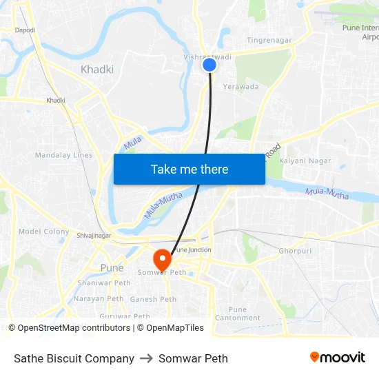 Sathe Biscuit Company to Somwar Peth map