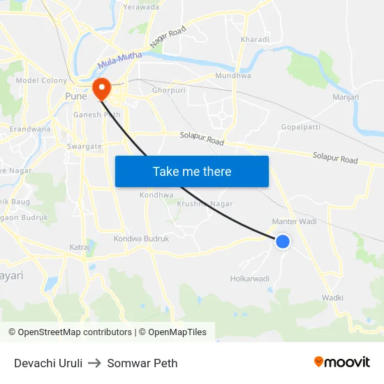 Devachi Uruli to Somwar Peth map