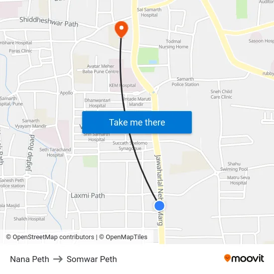 Nana Peth to Somwar Peth map