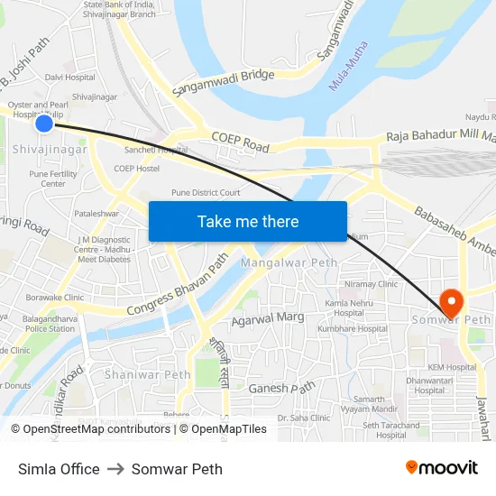 Simla Office to Somwar Peth map