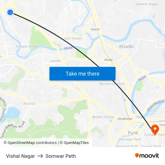 Vishal Nagar to Somwar Peth map