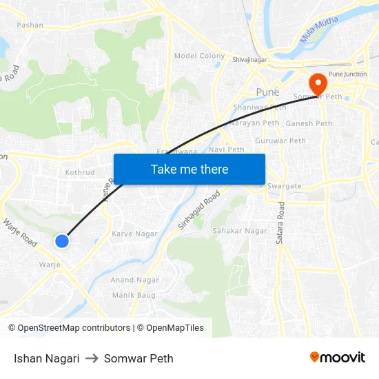 Ishan Nagari to Somwar Peth map