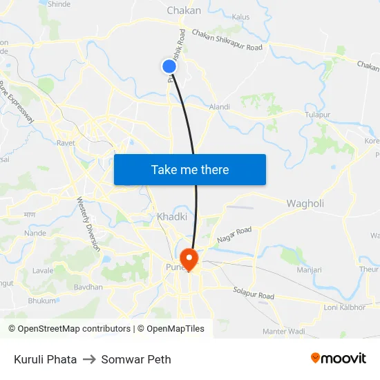 Kuruli Phata to Somwar Peth map