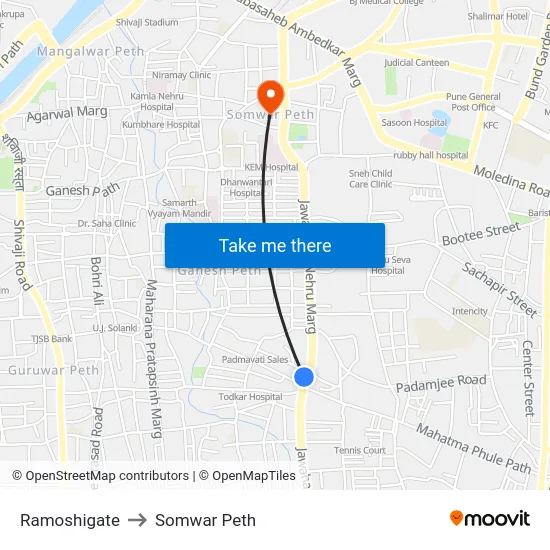 Ramoshigate to Somwar Peth map