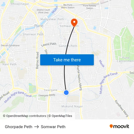Ghorpade Peth to Somwar Peth map