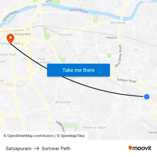Satyapuram to Somwar Peth map