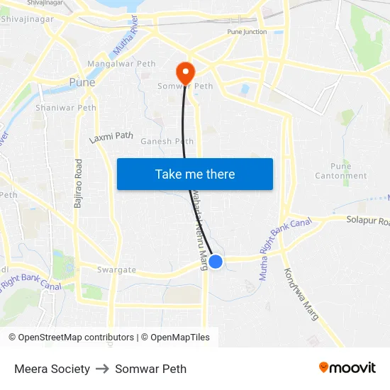 Meera Society to Somwar Peth map